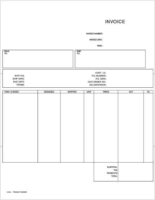 Laser Invoice (LCI44) - Harland Clarke Check Printing