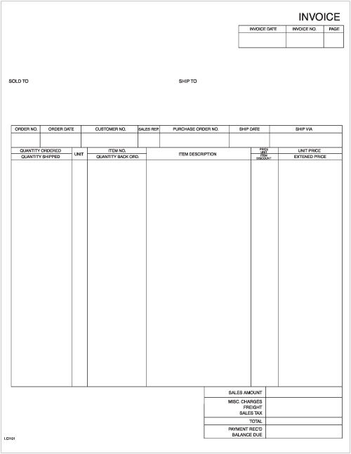 Laser Invoice (LCI101) - Harland Clarke Check Printing