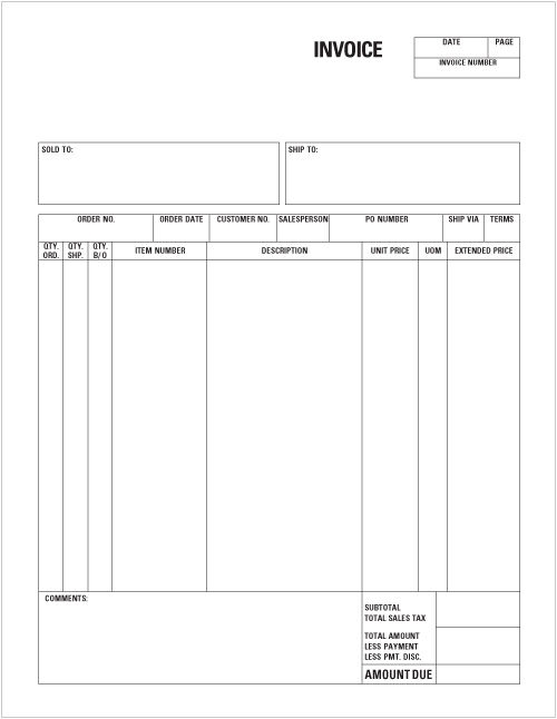 Laser Order Entry Invoice (LCI169) - Harland Clarke Check Printing