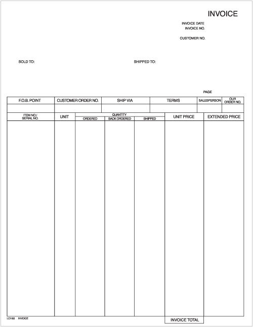 Laser Invoice (LCI185) - Harland Clarke Check Printing