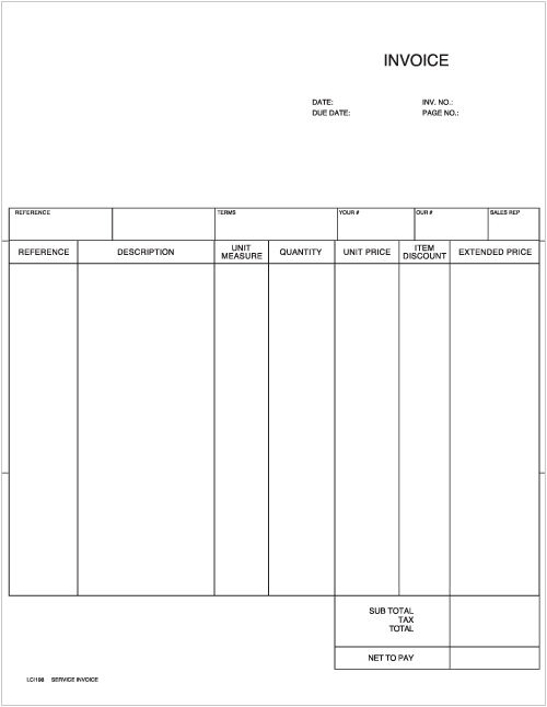 Laser Invoice (LCI198) - Harland Clarke Check Printing