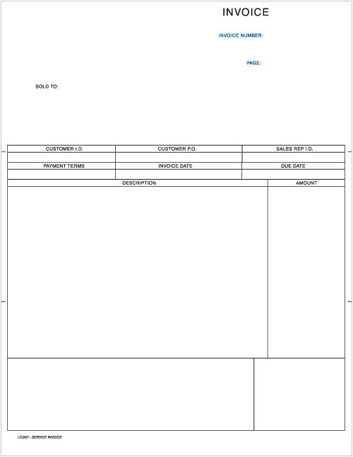 Laser Service Invoice (LCI207) - Harland Clarke Check Printing