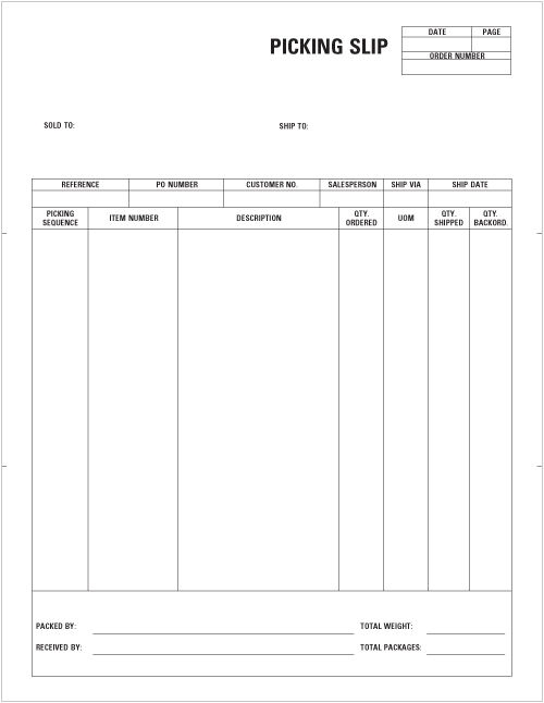 Laser Picking Slip (LGP126) - Harland Clarke Check Printing