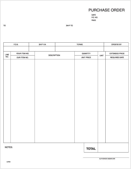 Laser Purchase Order (LGP64) - Harland Clarke Check Printing