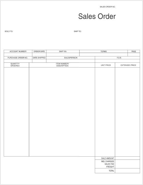 Laser Sales Order Form 